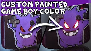 This Game Boy Color Shines LITERALLY  Custom Painting With Pokémon GengarHaunterGastly [upl. by Ataner]