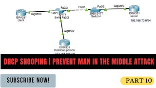 DHCP Snooping  Prevent Man in the middle attack  Router on a stick [upl. by Bello154]