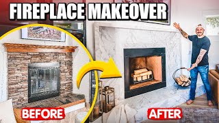 Hideous Stone Fireplace Transformation [upl. by Mano]