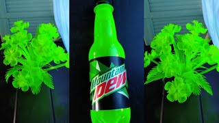 WAY TO RECYCLED PLASTIC BOTTLES MOUNTAIN DEW DIY FLOWER VASE CRAFTS IDEASide kreatif plastik [upl. by Eimac885]