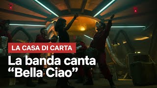 La banda canta “BELLA CIAO”  Il Karaoke de Papel  Netflix Italia [upl. by Leiand894]