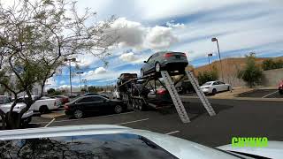 LOADING AN AUDI A4 TWIN TURBO ON TOP OF A DOUBLE DECK KAUFMAN TRAILER [upl. by Emanuele]