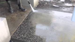 Washing exposed aggregate concrete Elcon [upl. by Nanreh]