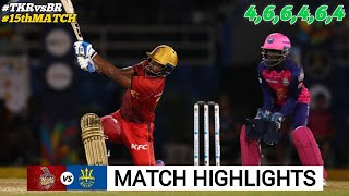 TKR vs BR 15th Match CPL 2024 Highlights  CPL Highlights 2024  TKR vs BR Highlights 2024 [upl. by Adnamas]