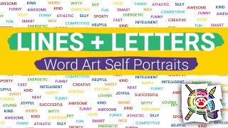 Lines Letters  Word Art Self Portraits for 3rd 4th and 5th Grades [upl. by Vaasta]