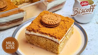 Biscoff Tres Leches Cake Recipe  Biscoff Milk Cake Recipe  Easy Tres Leches Cake [upl. by Suertemed116]