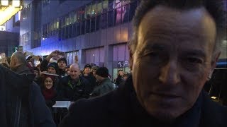 Bruce Springsteen arriving at the Walter Kerr Theatre on BroadwayNew York on 16th January 2018 [upl. by Hamrah]