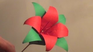 Origami Lily Flower Tutorial  How to make an Origami Lily Flower [upl. by Gayel]