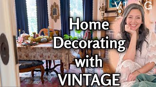 How to Decorate with Vintage and Antiques  Budget Friendly Interior Design Tips  Cozy Home Tour [upl. by Folly]