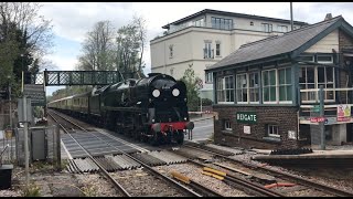 Steam Locomotive 35028 Clan Line at Reigate [upl. by Teirtza303]