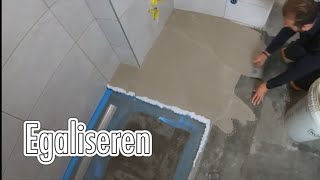 Badkamervloer EgaliserenUitvlakken Complete Badkamer Betegelen 93 [upl. by Iddet838]