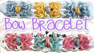 NEW Bow Bracelet Rainbow Loom Tutorial  How To [upl. by Robbi9]