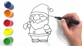 Drawing and coloring a santa for kids amp toddlers [upl. by Nediarb]