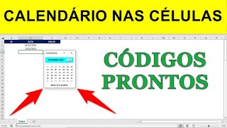 Exibir Calendário ao Clicar nas Células da Planilha Excel [upl. by Serrell]