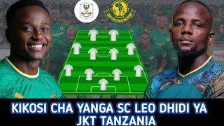 HIKI HAPA KIKOSI CHA YANGA SC LEO DHIDI YA JKT TANZANIA Yanga SC Vs JKT TanzaniaNBC Premier League [upl. by Orsini]