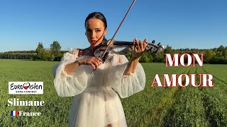 MON AMOUR  SLIMANE  Electric Violin Cover by Agnes Violin  Eurovision 2024 France 🇫🇷 [upl. by Peggie]