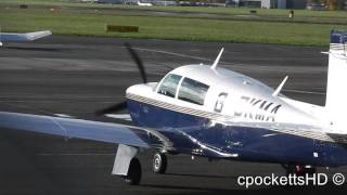 Mooney bravo start up Amazing prop sound Gloucestershire airport [upl. by Loring]