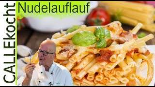 Nudelauflauf mit Schinken und Käse Lecker einfach schnell Rezept [upl. by Myrtice]