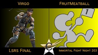 Immortal Fight Night 203 Lsrs Final  Virgo Snake Vs FruitMeatball Mr Game and Watch  SSBU [upl. by Anaib]