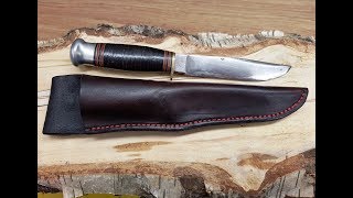 How To Make A Leather Knife Sheath by Harry Rogers [upl. by Aikam]