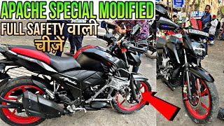 Apache 160 modification accessories  Apache 160 4v modified  Skd bike world [upl. by Gearalt]