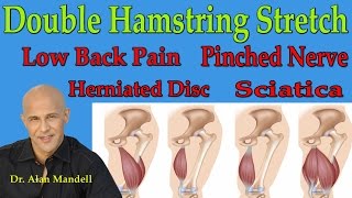 Double Hamstring Stretch for Low Back Pain Pinched Nerve Sciatica  Dr Mandell [upl. by Lesser]