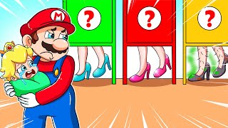 Mario Choice Who is Mother Of Baby Peach  Love Story  The Super Mario Bros Animation [upl. by Ayotel802]