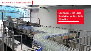 Automatic High Speed Depalletizer for Glass Bottle Filling Line KingMachine [upl. by Helse795]