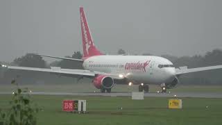 Corendon Airlines B737800 Landing Groningen Airport Eelde [upl. by Ahseela524]