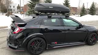 Honda Civic Type R 2017 FK8 Thule roof rack and cargo box [upl. by Ethbun]