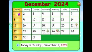 Starfall Calendar December 1 2024 [upl. by Ellehcen]