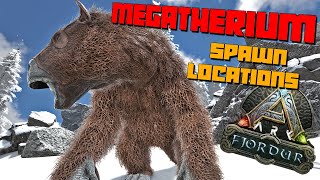 ARK Fjordur  MEGATHERIUM Spawn Locations  Best Spots To Find Them [upl. by Hachmin]