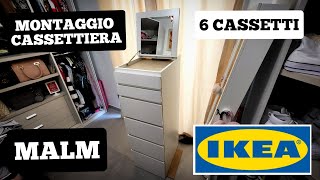 MONTAGGIO CASSETTIERA MALM IKEA CON 6 CASSETTI E SPECCHIERA FAI DA TE  ASSEMBLY  MONTAGE [upl. by Eelarol579]