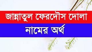 জান্নাতুল ফেরদৌস দোলা নামের অর্থ কি Jannatul Ferdous Dola namer ortho ki [upl. by Cam]