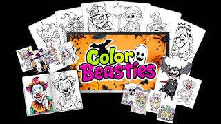 Halloween coloring book Halloween 750 Monster Characters Coloring Pages [upl. by Nicram]