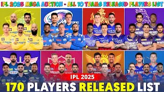 IPL 2025 ALL TEAMS RELEASED PLAYERS  IPL 2025 ALL TEAM RELEASED PLAYERS LIST  IPL RELEASED PLAYERS [upl. by Palm534]