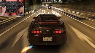 1147HP Toyota Supra MK4 Full Send  Assetto Corsa  Thrustmaster T300 RS Gameplay [upl. by Marty]