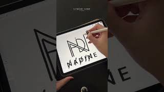 Nadine  Procreate Name Logo Design 💫 logodesign designprocess adobeillustrator procreate [upl. by Boardman431]