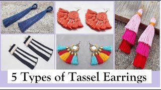 5 Tassel Earrings  How To Make Tassel Earrings At Home DIY  Step By Step  Creationampyou [upl. by Eocsor139]