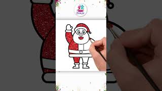 Learn How To Draw Christmas Santa Claus shorts stepbystep kids drawing howto chikiart [upl. by Ahsata]