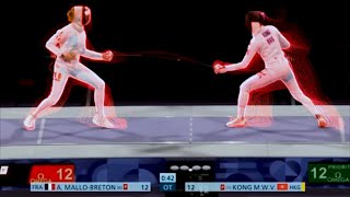 Olympic 2024 fencing final Hong Kong vs France amazing movement TeamHongKong olympics2024 [upl. by Annaynek225]