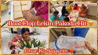 Chicken Bread Pakoda Banaye  Ghar Sajane Ke Liye Samaan Mangvaya😍  Small Flower Arrangement Tip [upl. by Orsa]