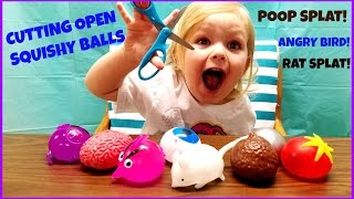 CUTTING OPEN STRESS BALLS  WHATS INSIDE SQUISHY SPLAT BALLS TOYS KIDS JCS ADVENTURES [upl. by Yelsek]