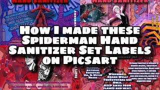 How I Made These EASY SPIDERMAN Hand Sanitizer Labels on Picsart [upl. by Edelson]