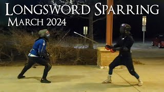 Longsword Sparring  March 2024 [upl. by Ahtnahc]