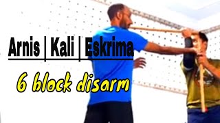 Arnis disarming techniques 6 block tutorial  Filipino Martial Arts [upl. by Allsopp364]