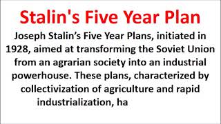 stalin five year plan essay [upl. by Nimajnab]