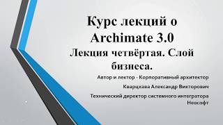 Лекции по ArchiMate Лекция 4 Разбираем бизнес слой [upl. by Sapphire]