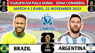 Jadwal Kualifikasi piala Dunia 2026 zona conmebol  Brazil Vs Argentina [upl. by Suoirred121]