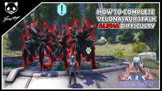 Velonasaur Stalk Alpha Mission Genesis 2  ARK Survival Evolved [upl. by Lelia]